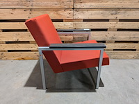 (ns materiaal) 3x fauteuil, gijs van der sluis, model 30, rood - afbeelding 3 van  8