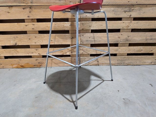 (ns materiaal) 4x barkruk, fritz hansen, series 7 - afbeelding 5 van  11