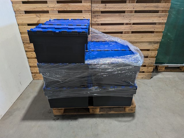 (ns materiaal) 8x kunststof transportbak, engels, e-line distribox, met herbruikbare bekes, circulware - afbeelding 6 van  6