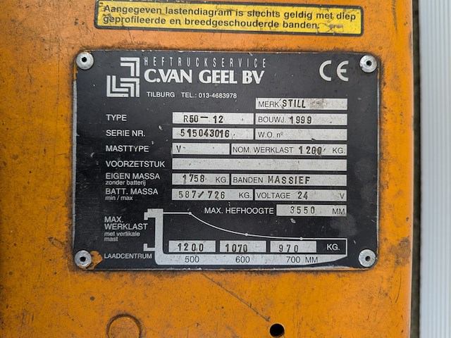 (ns materiaal) elektrische heftruck, still, r50-12, 1999 - afbeelding 10 van  20