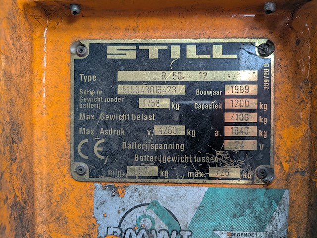 (ns materiaal) elektrische heftruck, still, r50-12, 1999 - afbeelding 13 van  20