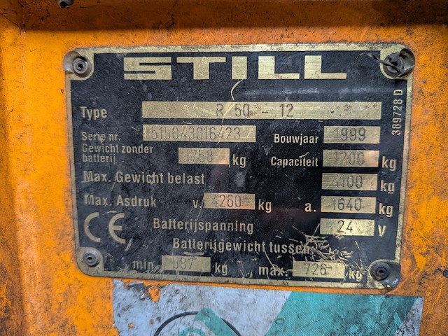 (ns materiaal) elektrische heftruck, still, r50-12, 1999 - afbeelding 15 van  24