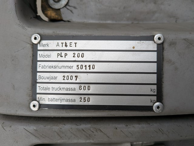 (ns materiaal) elektrische pallettruck, atlet, plp/200, 2007 - afbeelding 3 van  14