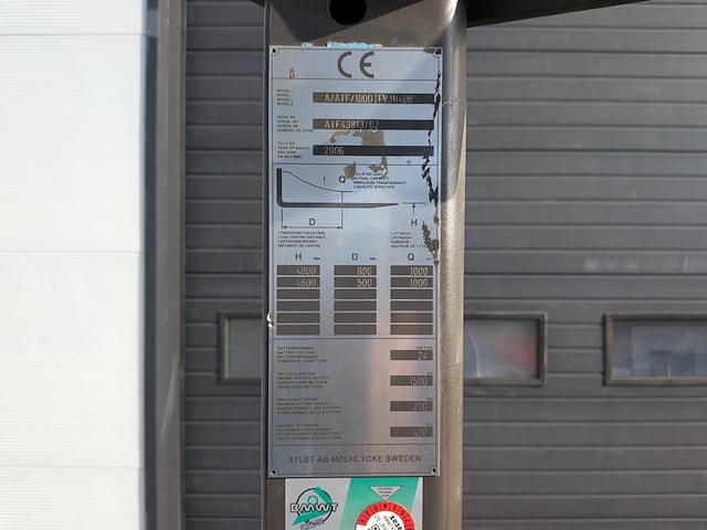 (ns materiaal) reachtruck, atlet, a/atf/100dtfvjn400, 2006 - afbeelding 9 van  18