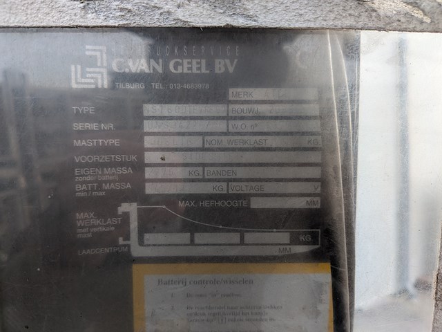 (ns materiaal) reachtruck, atlet, uns 160 dtf vre 675, 2005 - afbeelding 10 van  21
