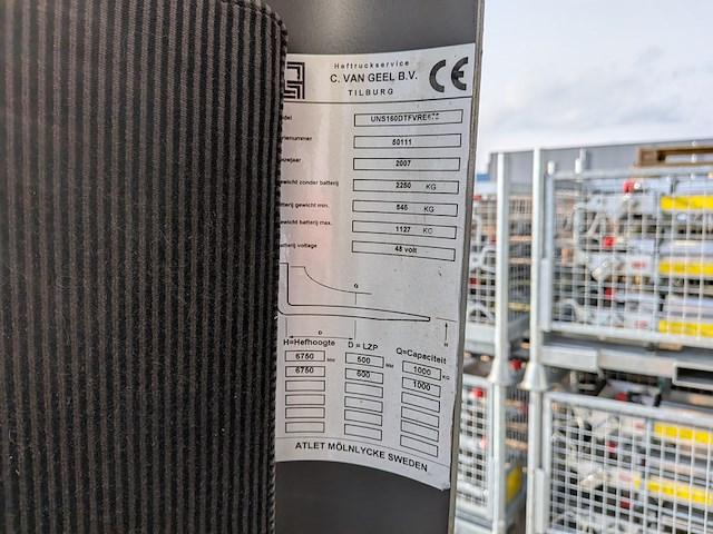 (ns materiaal) reachtruck, atlet, uns 160 dtf vre 675, 2007 - afbeelding 8 van  19