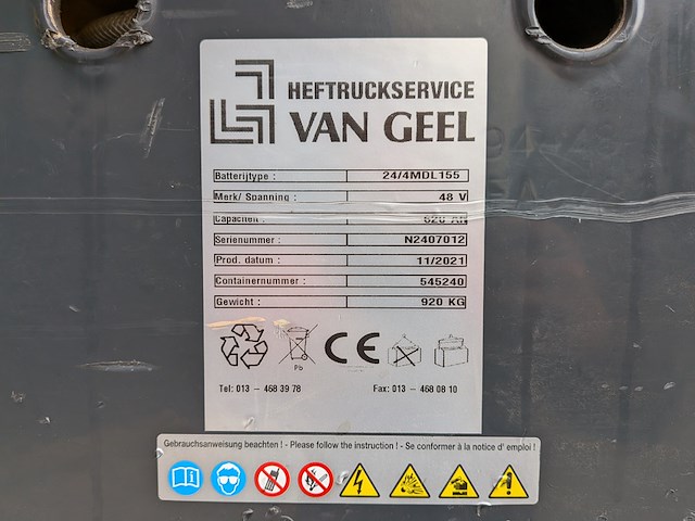 (ns materiaal) reachtruck, atlet, uns160dtf vre 675, 2005 - afbeelding 13 van  21