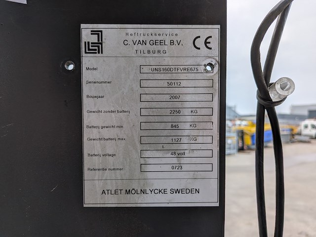 (ns materiaal) reachtruck, atlet, uns160dtfvre675, 2007 - afbeelding 8 van  21