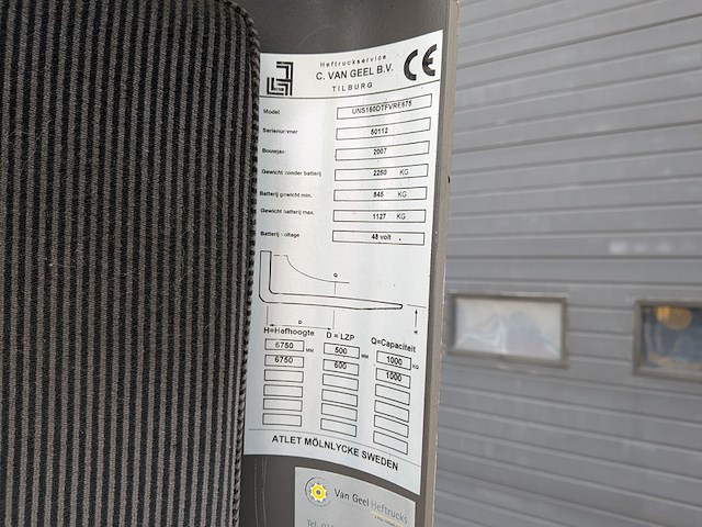 (ns materiaal) reachtruck, atlet, uns160dtfvre675, 2007 - afbeelding 11 van  21