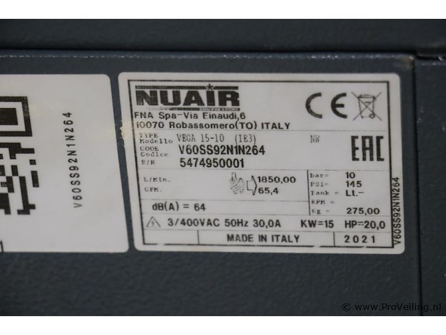 Nuair vega 15-10 compressor - afbeelding 11 van  13