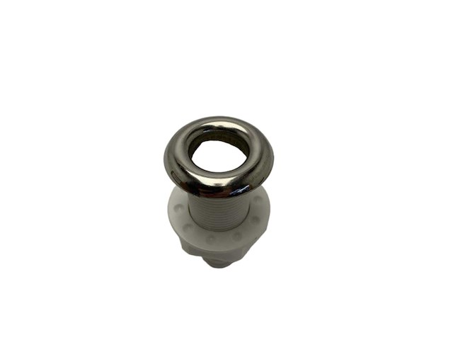 Nuova rade thru-hull met inox flens 3/4' inch met hosebarb ?19mm - l.82mm - afbeelding 1 van  6
