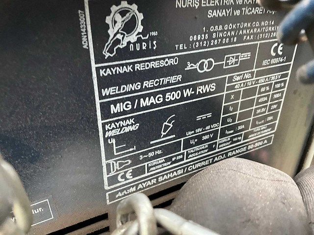 Nuris mig/mag 500 w mig lasapparaat - afbeelding 6 van  6