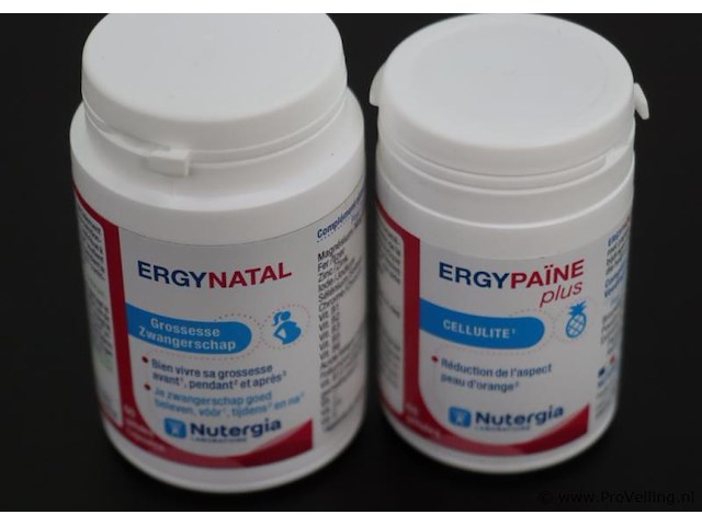 Nutergia voedingssupplement ergynatal & ergypaïne plus - 2 potten á 60 capsules - afbeelding 1 van  4