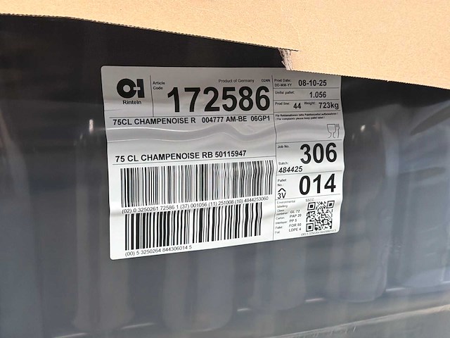 O-i rinteln 75cl champenoise glazen flessen (1056x) - afbeelding 2 van  3