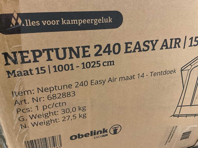 Obelink neptune 240 easy air 15 opblaasbare voortent - afbeelding 3 van  3