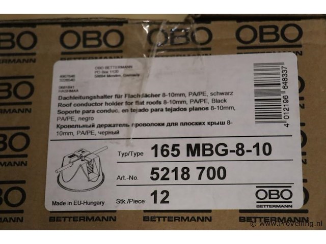 Obo dakleidinghouder voor platte daken 165 mbg-8-10 - 5218700 - 1 doos á 12 stuks. - afbeelding 3 van  3