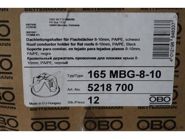 Obo dakleidinghouder voor platte daken 165 mbg-8-10 5218700 - afbeelding 3 van  3