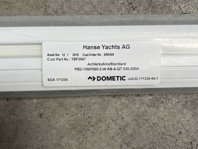 Oceanair hanse h548 marine cabin roller blind - 1350 x 580 mm - pbz1350/5802wa - afbeelding 2 van  8