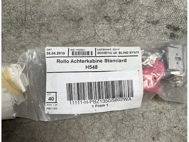 Oceanair hanse h548 marine cabin roller blind - 1350 x 580 mm - pbz1350/5802wa - afbeelding 7 van  8