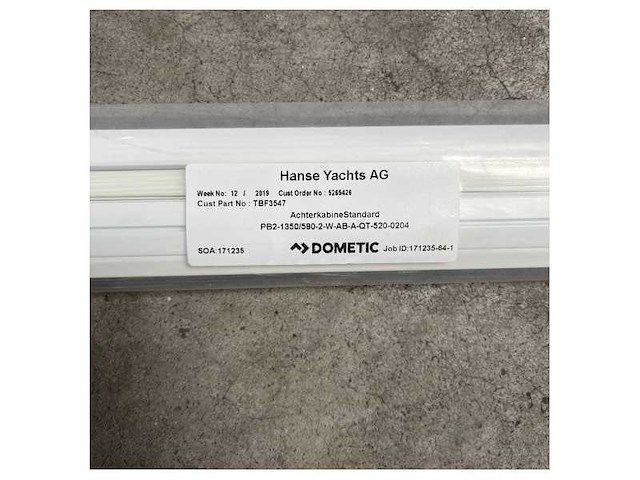 Oceanair hanse h548 marine cabin roller blind - 1350 x 580 mm - pbz1350/5802wa - afbeelding 1 van  3