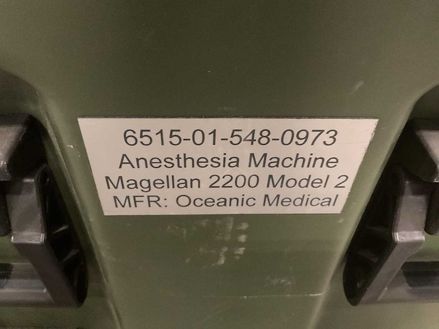 Oceanic medical magellan 2200 2 anesthesia machine - afbeelding 8 van  8