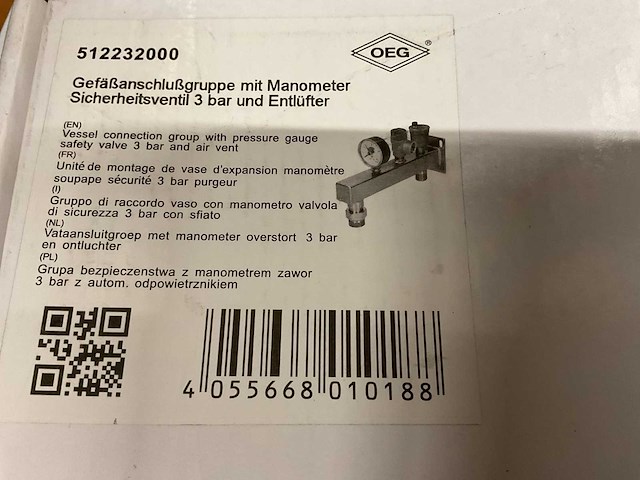 Oeg 512232000 vataansluiting met manometer, overstort en ontluchter - afbeelding 2 van  2