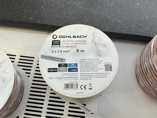 Oehlbach silverline 25 2 x 2,5mm2 8m audio kabel - afbeelding 3 van  3