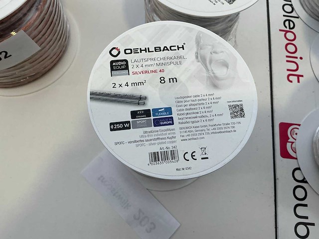 Oehlbach silverline 40 2 x 4mm2 8m audio kabel (3x) - afbeelding 3 van  3