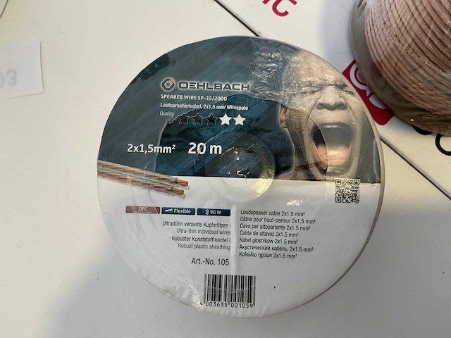 Oehlbach speaker wire sp-15 2 x 1,5mm2 20m audio kabel - afbeelding 1 van  1
