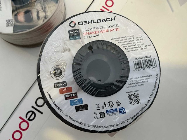 Oehlbach speaker wire sp-25 2 x 2,5mm2 20m audio kabel - afbeelding 3 van  3