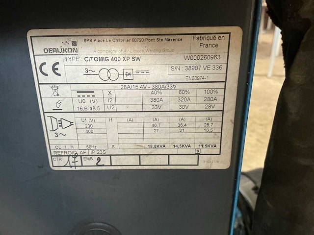Oelikon citomig 400xp sw mig lasapparaat - afbeelding 6 van  8