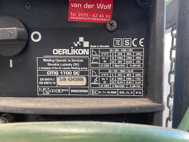 Oerlikon citig 1700 dc lasapparaat - afbeelding 8 van  8