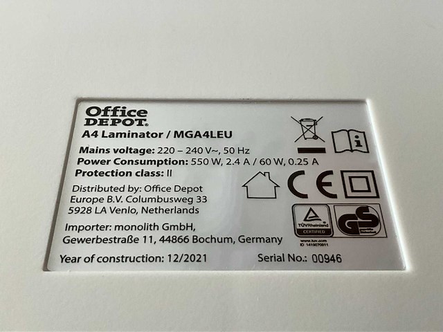 Office depot a4 lamineerapparaat - afbeelding 3 van  3