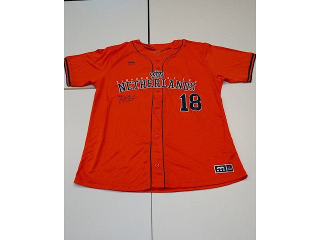Officieel honkbal shirt nederlands team van didi gregorius kluppsportswear, oranje, gesigneerd, m - afbeelding 1 van  2