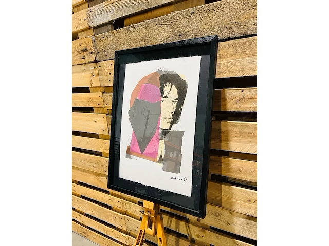 Offset-lithografie, andy warhol, mick jagger, (gesigneerd met certificaat) - afbeelding 1 van  6