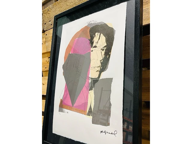Offset-lithografie, andy warhol, mick jagger, (gesigneerd met certificaat) - afbeelding 2 van  6