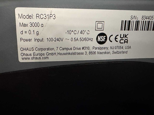 Ohaus - rc31p3 - digitale weegschaal - afbeelding 4 van  4