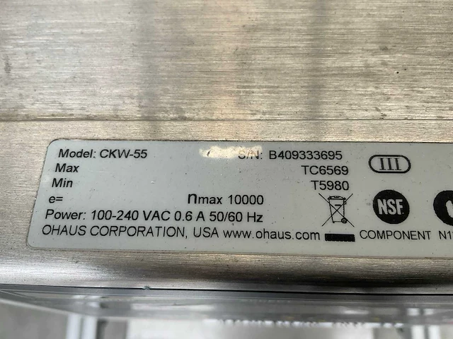 Ohaus ckw-55 precisieweegschaal - afbeelding 6 van  6