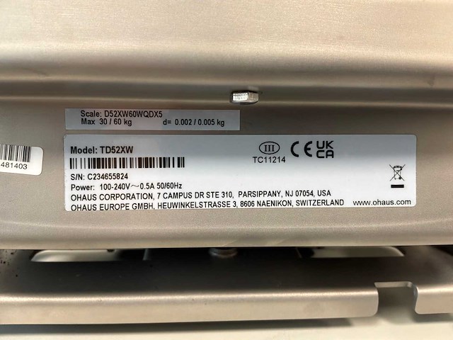 Ohaus defender 5000xtremew bench scale - afbeelding 2 van  5
