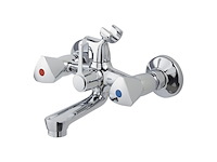 Ok 2knops badkraan met omstelknop chroom - afbeelding 1 van  2