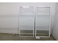 Ok douchecabine draaideur met zijwand 90x90x185 cm wit - afbeelding 3 van  4