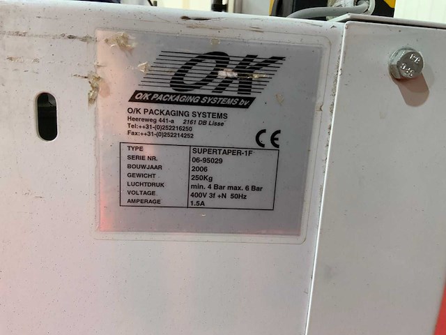 Ok packaging systems supertaper 1f verpakkingsmachine - afbeelding 15 van  15