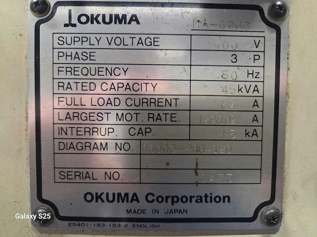 Okuma - 2000 - ma-60-hb - cnc freesmachine - afbeelding 27 van  33