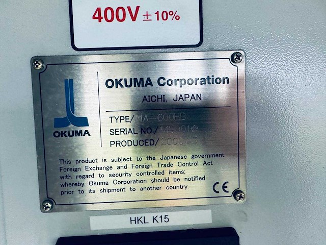 Okuma - 2009 - ma600hb - cnc horizontale machinecentra - afbeelding 6 van  21