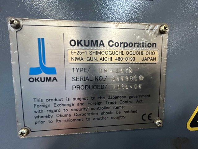 Okuma - 2011 - mf-46va - cnc freesmachine met gereedschapopname - afbeelding 20 van  38