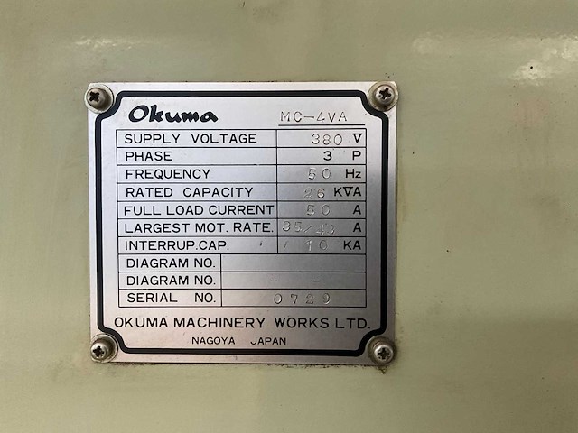 Okuma mc-4va cnc freesmachine - afbeelding 10 van  19