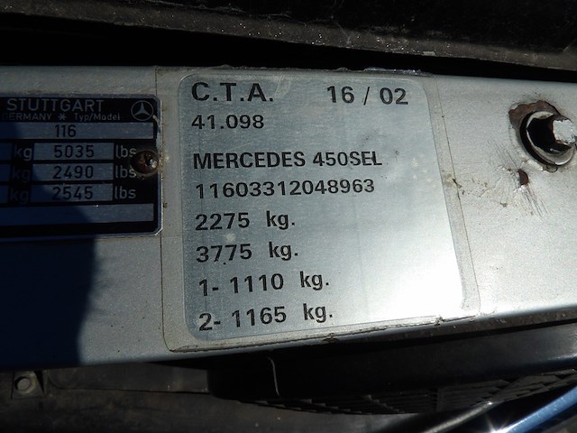 Oldtimer, mercedes-benz, w116 450sel, grijs-metallic, circa 1973 - afbeelding 93 van  191