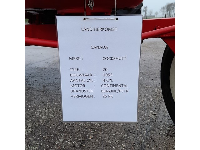 Oldtimer tractor cockshutt, 20, bouwjaar 1953 - afbeelding 17 van  29