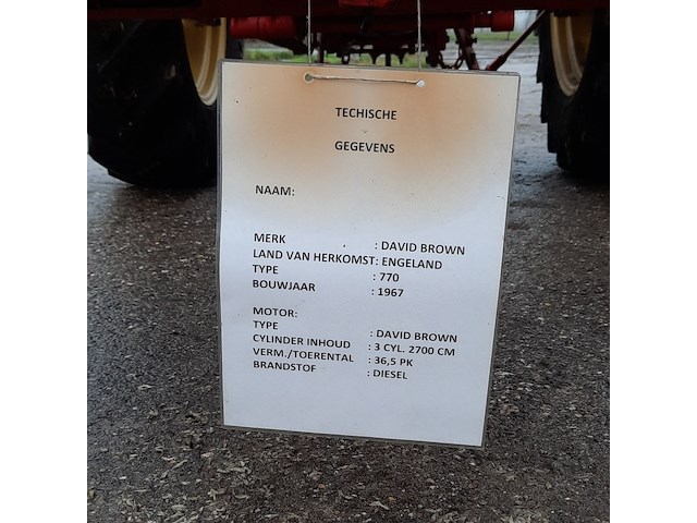 Oldtimer tractor david brown, 770, bouwjaar 1967 - afbeelding 29 van  42