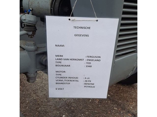 Oldtimer tractor ferguson, ted, bouwjaar 1948 - afbeelding 38 van  45